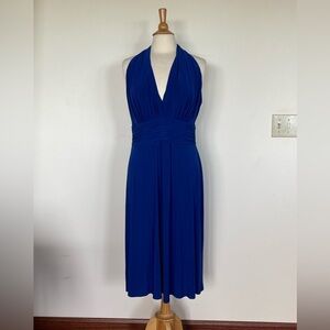 Evan Picone Royal Blue Halter Dress Sz 16
